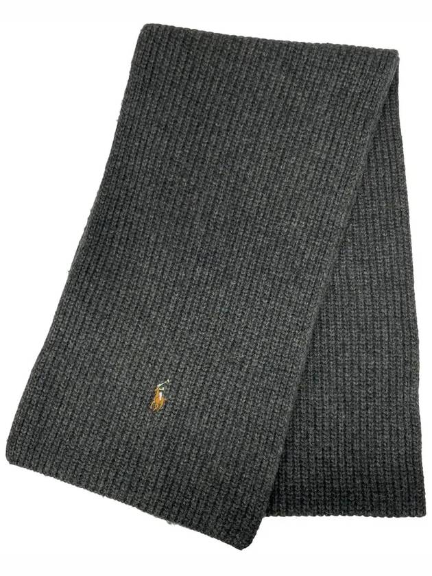 Polo Pony Knit Scarf Black - POLO RALPH LAUREN - BALAAN 4