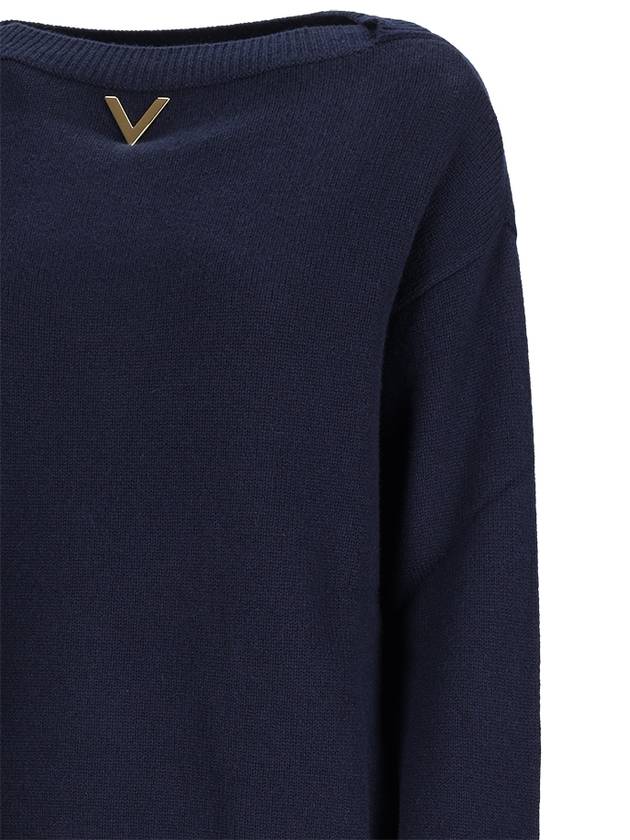 V DETAIL LOGO SWEATER - VALENTINO - BALAAN 3