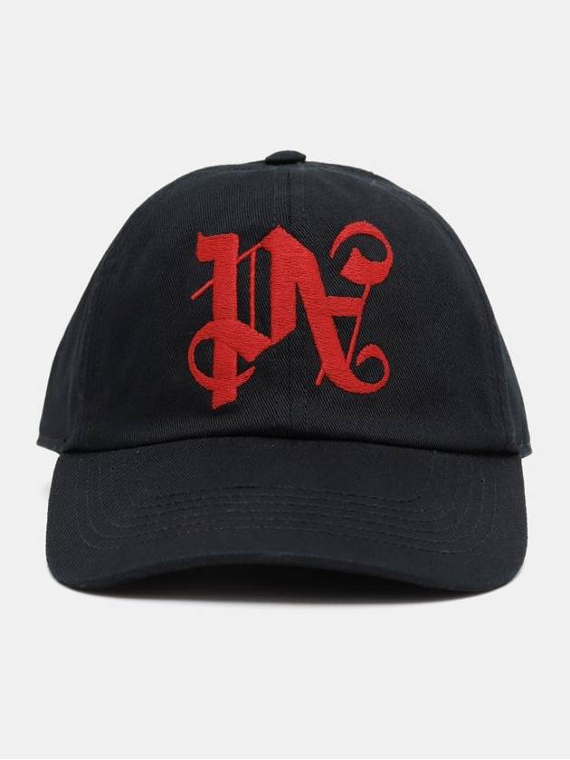 Embroidered monogram ball cap black - PALM ANGELS - BALAAN 2