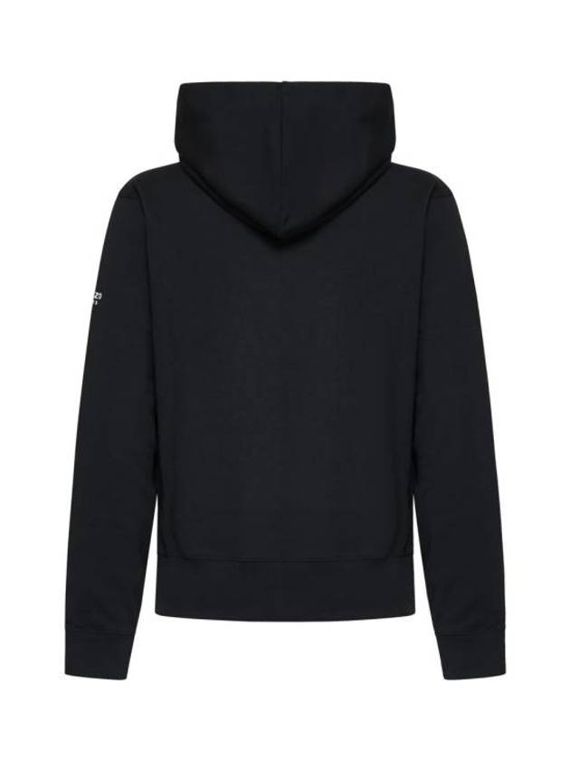 Boke Flower Embroidery Drawstring Hoodie Black - KENZO - BALAAN 3