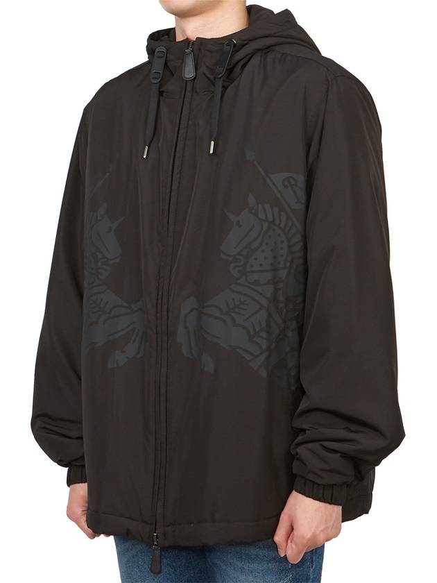 Men's EKD Print Hooded Jacket Black - BURBERRY - BALAAN 4