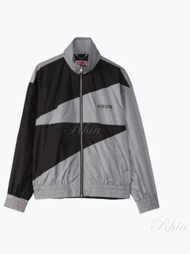 Boke Flower Button Two-tone Retro Windbreaker Black Grey - KENZO - BALAAN 2