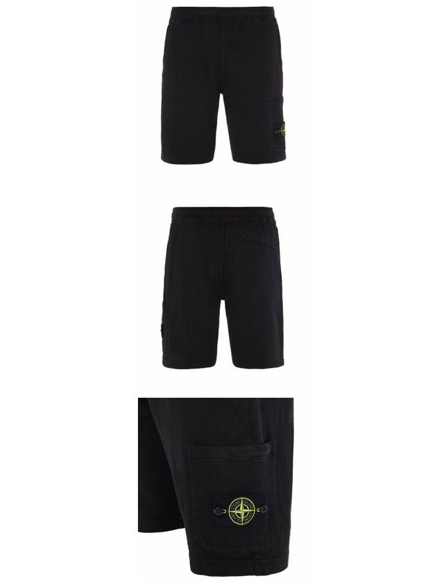 Wappen Patch Garment Dyed Bermuda Shorts Black - STONE ISLAND - BALAAN 5