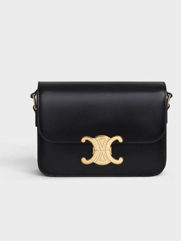 Triomphe Small Shiny Calfskin Cross Bag Black - CELINE - BALAAN 2