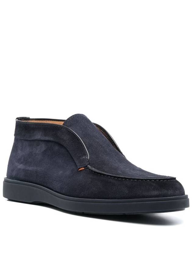 Santoni Moccasins In Blue Suede - SANTONI - BALAAN 2