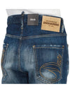 White Painting Washed Denim Straight Jeans Navy - DSQUARED2 - BALAAN 11