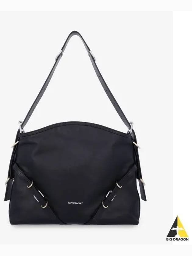 Voyou Medium Leather Shoulder Bag Black - GIVENCHY - BALAAN 2