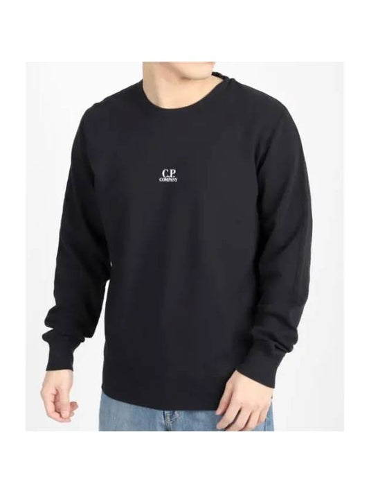 Light Fleece Logo Sweatshirt Black - CP COMPANY - BALAAN 1