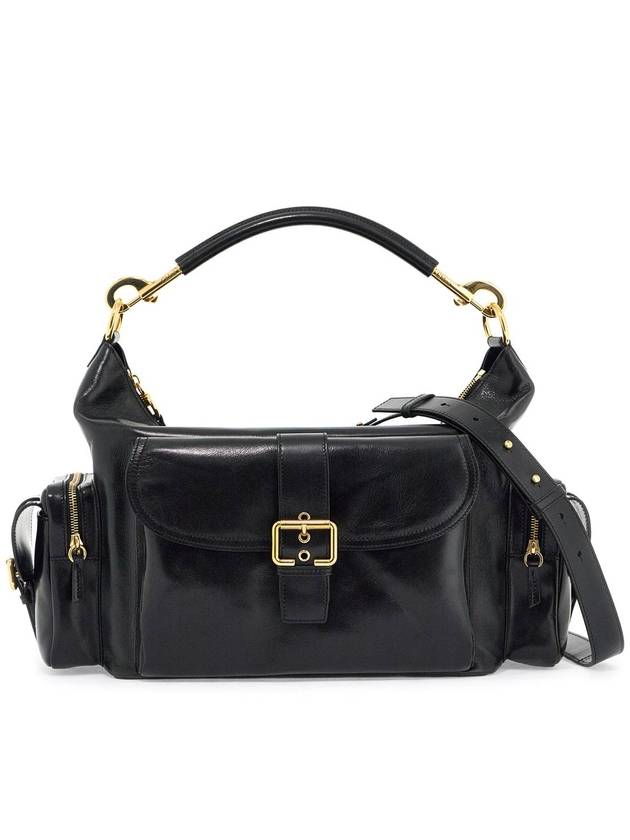 Large shiny leather camera shoulder bag black - CHLOE - BALAAN 2