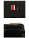 Leather Zipper Tablet Small Clutch Bag Black - THOM BROWNE - BALAAN 7