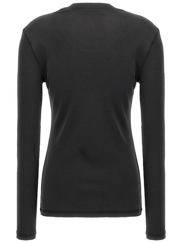 Rib Jersey Long Sleeve T-Shirt Squid Ink - LEMAIRE - BALAAN 3