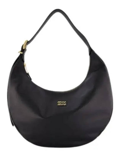 Logo Leather Shoulder Bag Black - MIU MIU - BALAAN 2