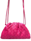 Women s 585852 Intrecciato hot pink color dumpling bag mini cross - BOTTEGA VENETA - BALAAN 3