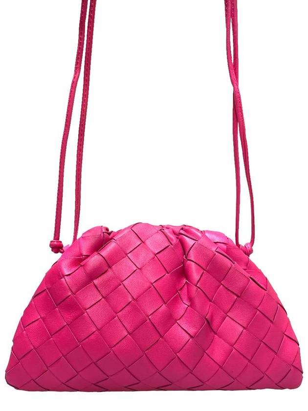 Women s 585852 Intrecciato hot pink color dumpling bag mini cross - BOTTEGA VENETA - BALAAN 3