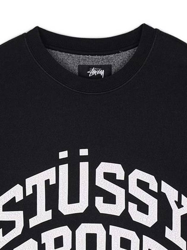 Unisex Big Crackle Sports Crew Neck Sweatshirt Washed Black 118537 0034 - STUSSY - BALAAN 3