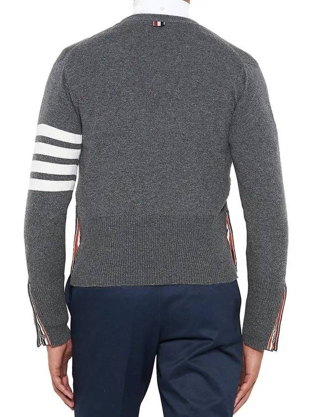 Men's Diagonal Classic Cashmere Cardigan Mid Grey - THOM BROWNE - BALAAN 4