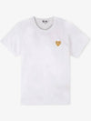 Women's Small Gold Heart Logo Short Sleeve T-Shirt P1 T215 4 White - COMME DES GARCONS PLAY - BALAAN 3