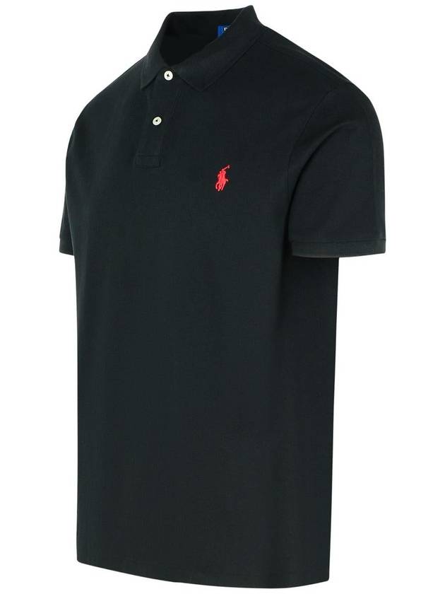 Men's Pony Slim Fit Short Sleeve Polo Shirt Black - POLO RALPH LAUREN - BALAAN 3