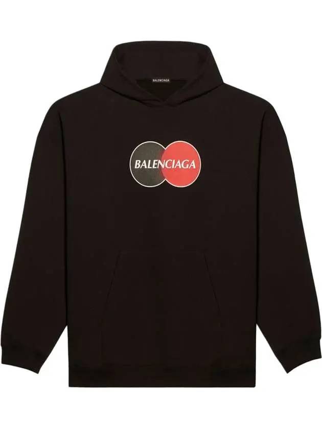 Logo Print Over Fit Hoodie Black - BALENCIAGA - BALAAN 1