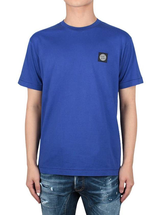 Logo Patch Short Sleeve T-Shirt Blue - STONE ISLAND - 2