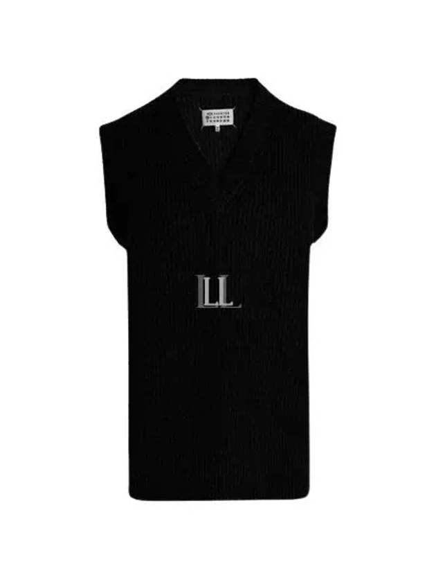 V-neck Knit Wool Vest Navy - MAISON MARGIELA - BALAAN 2