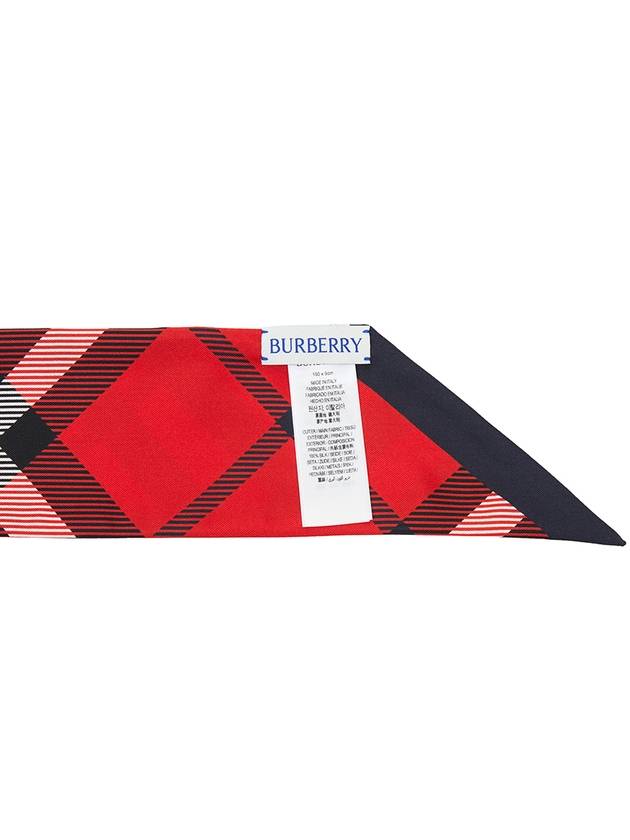 Check Pattern Silk Scarf Red - BURBERRY - BALAAN 5