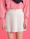 Embroidery Pleated Skirt Shorts Daisy Pleated Skirt White MCS23SK 04WH - MACKY - BALAAN 1