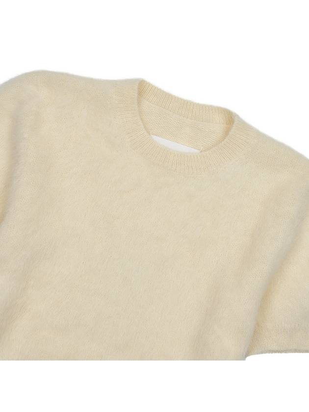 Crop Brushed Alpaca Knit Top Light Yellow - MAISON MARGIELA - BALAAN 4