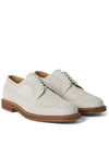 Perforated-Embellished Lace-Up Derby Beige - BRUNELLO CUCINELLI - BALAAN 3