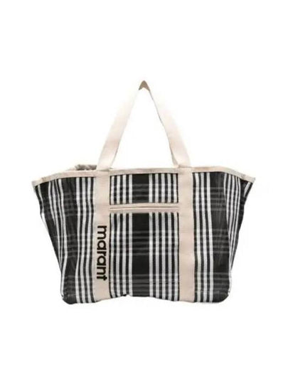 Warden Striped Tote Bag Black - ISABEL MARANT - BALAAN 2