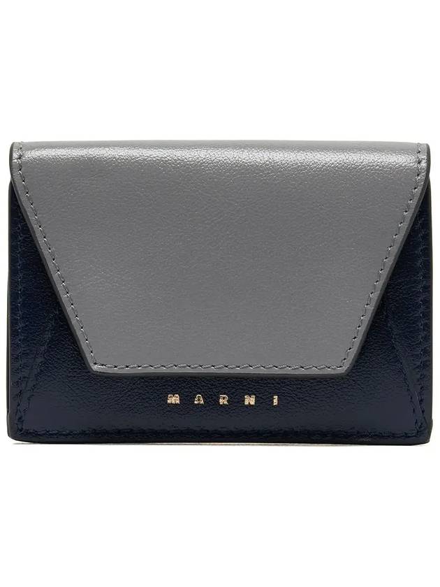 Logo Leather Half Wallet Grey - MARNI - BALAAN 6