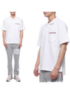 RWB Pocket Interlock Cotton Short Sleeve Polo Shirt White - THOM BROWNE - BALAAN 3