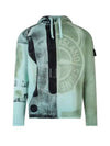 Manual Print Treatment Montion Saturation Knit Hoodie Green - STONE ISLAND - BALAAN 2