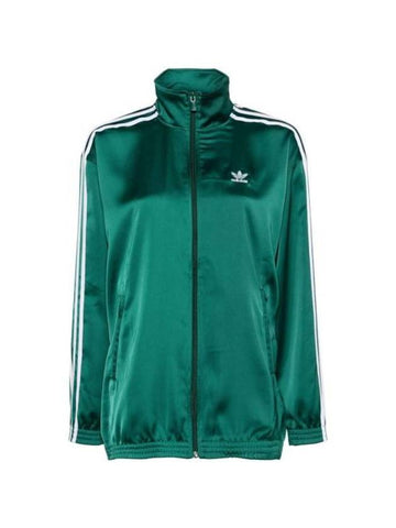 Loose Satin Track Jacket Green - ADIDAS - BALAAN 1