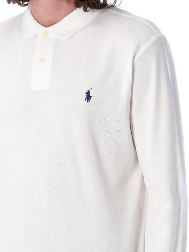 Embroidered Logo Slim Fit Polo Shirt White - POLO RALPH LAUREN - BALAAN 4