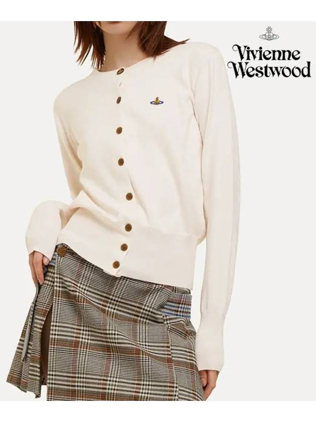 Bea Logo Cardigan Cream - VIVIENNE WESTWOOD - BALAAN 4