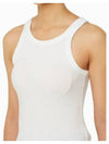 JEANS CK Women s White Berried Ribbed Woven Tab Tank Top J223104 YAF - CALVIN KLEIN - BALAAN 1