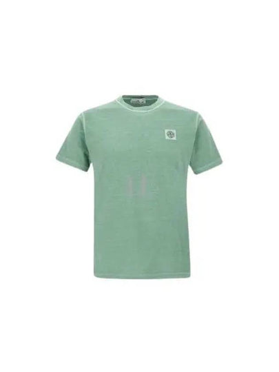 Organic Cotton Short Sleeve T-Shirt Light Green - STONE ISLAND - BALAAN 2