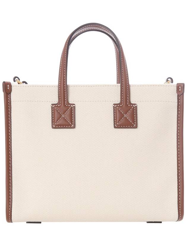 Mini Two-Tone Canvas and Leather Freya Tote Bag Natural Tan - BURBERRY - BALAAN 4