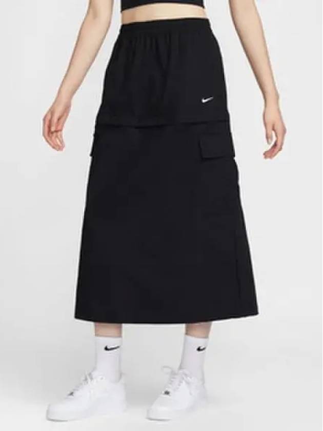 Women s Sportswear Essential Woven Mid Rise Cargo Midi Skirt 010 - NIKE - BALAAN 1