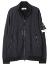 Garment Dyed Crinkle Reps Nylon Zip-up Jacket Black - STONE ISLAND - BALAAN 2