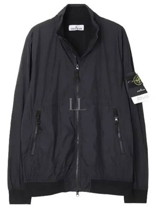 Garment Dyed Crinkle Reps Nylon Zip-up Jacket Black - STONE ISLAND - BALAAN 2