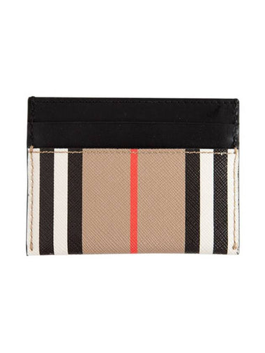 Sandon Icon Stripe Card Wallet Beige Black - BURBERRY - BALAAN 1