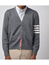 Milano Stitch 4-Bar Cardigan Medium Grey - THOM BROWNE - BALAAN 7