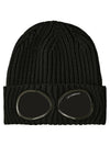 Extra Fine Merino Wool Goggle Beanie Black - CP COMPANY - BALAAN 3