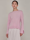 Round Neck Wool Cash Knit Top Lilac Pink - SUBSET - BALAAN 1