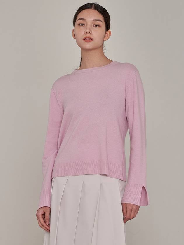 Round Neck Wool Cash Knit Top Lilac Pink - SUBSET - BALAAN 1