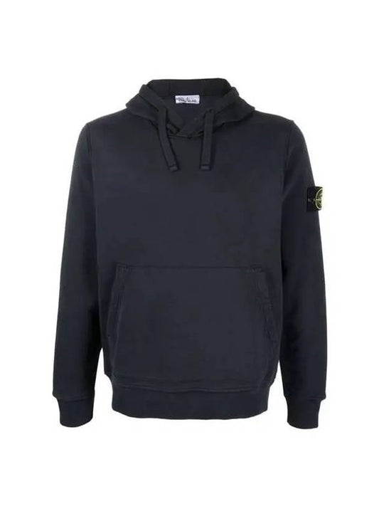 Wappen Patch Cotton Fleece Hoodie Navy - STONE ISLAND - BALAAN 2