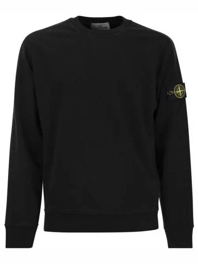 Garment Dyed Malfile Crewneck Sweatshirt Black - STONE ISLAND - BALAAN 2