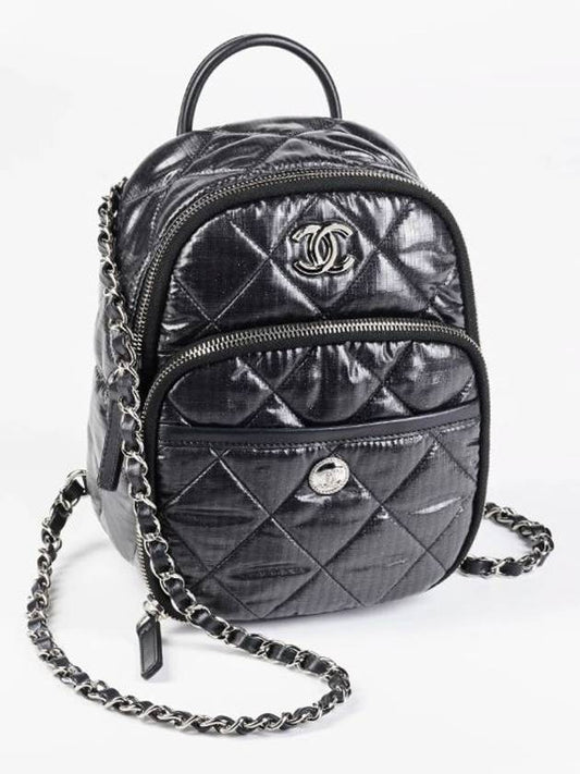 23 Coconeju CC Logo Quilting Backpack Black AS4366 - CHANEL - BALAAN 1